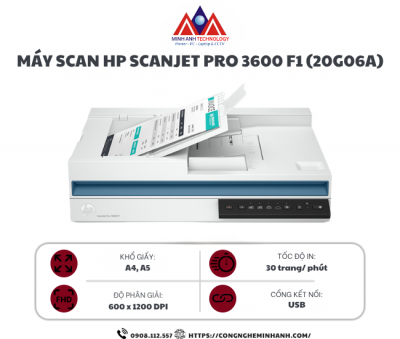 Máy Scan HP Scanjet Pro 3600 F1 20G06A (A4/A5/ Đảo mặt/ ADF/ USB)