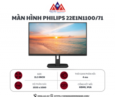 Màn hình Philips 22E1N1100/71 (21.5 inch/ IPS/ FHD/ 120Hz/ 1ms)