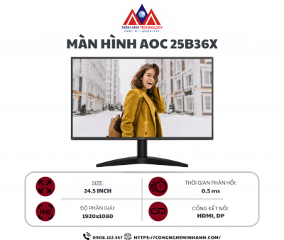 Màn hình AOC 25B36X (24.5 inch/ IPS/ FHD/ 144Hz/ 0.5ms)