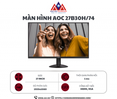 Màn Hình AOC 27B30H/74 (27 inch/ IPS/ FHD/ 120Hz/ 1ms)