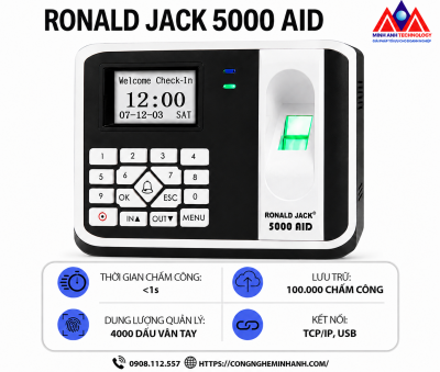 Máy chấm công vân tay RONALD JACK 5000AID