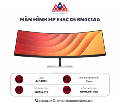 Màn hình HP E45c G5 6N4C1AA (44.5 inch/ 5120 x 1440/ 400 cd/m2/ 3ms/ 165Hz/ Curved)