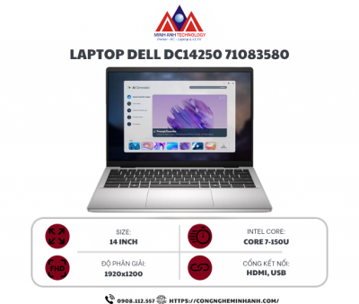 Laptop Dell 14 DC14250 71083580 (Core 7 150U/ 16GB/ 512GB SSD/ 14 inch WUXGA/ Win 11/ Office/ Silver/ 1Y)