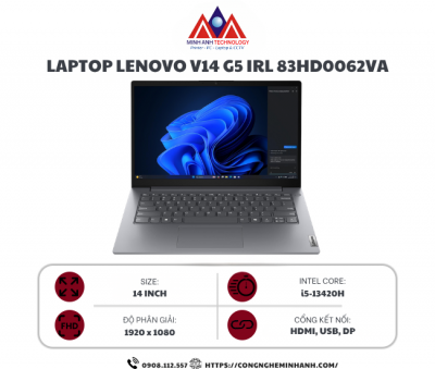 Laptop Lenovo V14 G5 IRL 83HD0062VA (I5 13420H/ Ram 16GB/ SSD 512GB/ 1Y/ Xám)
