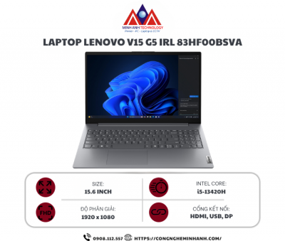 Laptop Lenovo V15 G5 IRL 83HF00BSVA (i5-13420H/ Ram 16GB/ SSD 512GB/ 1Y/ Xám)