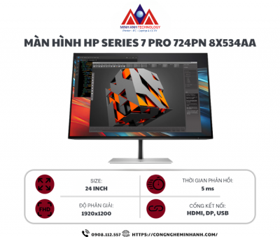Màn hình HP Series 7 Pro 724pn 8X534AA (24 inch/ 1920 x 1200/ 350 cd/m2/ 5ms/ 60Hz)
