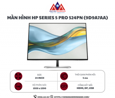 Màn hình HP Series 5 Pro 524pn 9D9A7AA (24 inch/ WUXGA/ IPS/ Black/ 3Y)