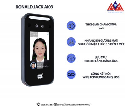 Máy Chấm Công Khuôn Mặt Ronald Jack AI03F
