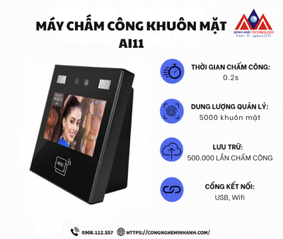 Máy Chấm Công Khuôn Mặt Ronald Jack AI11