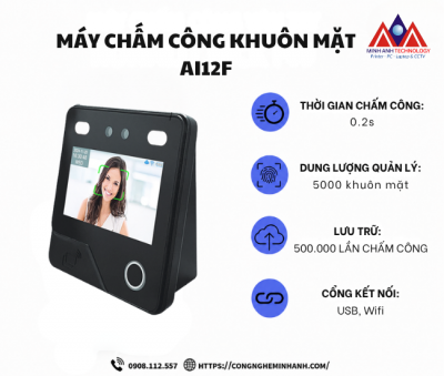 Máy Chấm Công Khuôn Mặt AI12F