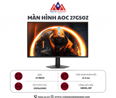 Màn Hình AOC 27G50Z (27 inch/ IPS/ FHD/ 260Hz/ 0.3ms)