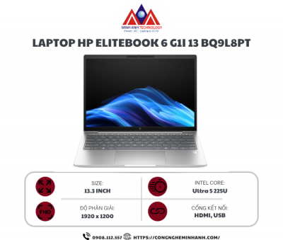 Laptop HP EliteBook 6 G1i 13 BQ9L8PT (Ultra 5 225U/ 16GB/ 512GB SSD/ 13.3 inch WUXGA/ Win11/ Silver/ Vỏ nhôm)