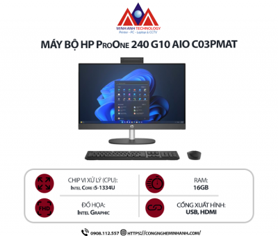 Máy bộ AIO HP ProOne 240 G10 C03PMAT (i5 1334U/ 16GB/ 512GB SSD/ 23.8inch/ Win11)