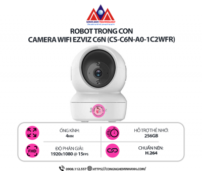 Camera WiFi EZVIZ C6N (CS-C6N-A0-1C2WFR) – Quan Sát 360°, Hồng Ngoại Ban Đêm, Đàm Thoại 2 Chiều, Phát Hiện Chuyển Động Thông Minh
