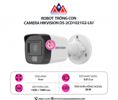 Camera Hikvision DS-2CD1021G2-LIU - Camera IP 2MP, Hồng Ngoại 30m, Âm Thanh Hai Chiều