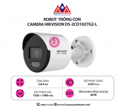 Robot Trông Con Camera Hikvision DS-2CD1027G2-L – Camera Full Color, Quan Sát Chi Tiết Mọi Góc Nhìn