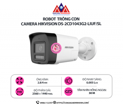 Robot Trông Con Hikvision DS-2CD1043G2-LIUF/SL - Camera An Ninh Cao Cấp, Giám Sát Tự Động, Hiện Đại