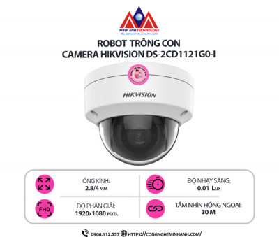 Camera Hikvision DS-2CD1121G0-I – Chống Nước IP67, Quan Sát Ban Đêm Cực Nét