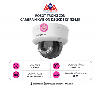 Camera Hikvision DS-2CD1121G2-LIU - Camera IP 2MP, Chống Ngược Sáng, Hồng Ngoại 30m