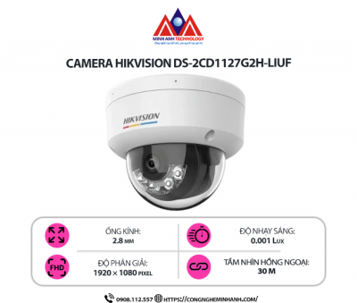 Camera Hikvision DS-2CD1127G2H-LIUF - AI Siêu Nét, An Toàn Tuyệt Đối Cho Gia Đình Bạn