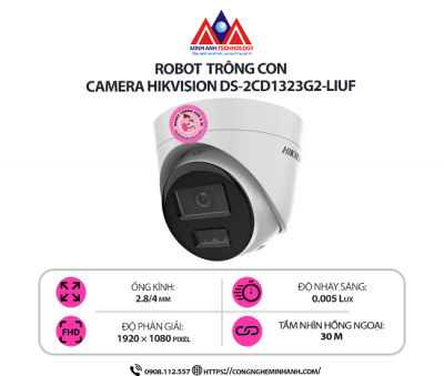 Robot Trông Con Hikvision DS-2CD1323G2-LIUF - Camera An Ninh Thông Minh, Giám Sát Đa Năng, Độ Phân Giải Cao