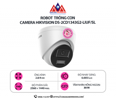 Robot Trông Con Hikvision DS-2CD1343G2-LIUF/SL – Camera An Ninh Thông Minh 4MP, Chống Nước, Giám Sát 24/7