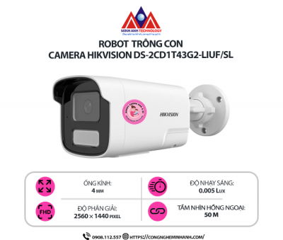 Robot Trông Con Hikvision DS-2CD1T43G2-LIUF/SL – Camera An Ninh AI Cao Cấp, Giám Sát Tự Động, Chất Lượng HD