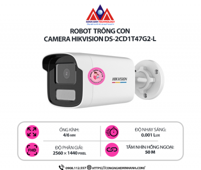 Robot Trông Con Camera Hikvision DS-2CD1T47G2-L - Tích Hợp AI, Quan Sát Từ Xa, Đảm Bảo An Toàn Cho Bé