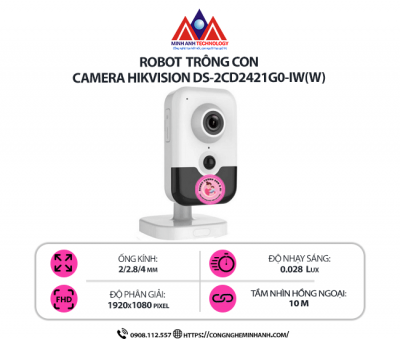 Camera Hikvision DS-2CD2421G0-IW(W) - Full HD, WiFi, Đàm Thoại 2 Chiều, Quan Sát Ban Đêm