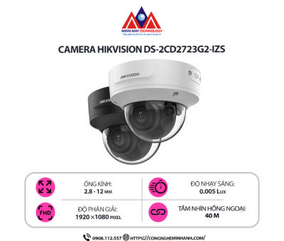 Camera Hikvision DS-2CD2723G2-IZS - Camera IP Ngoài Trời Chống Nước, Zoom Quang Học 4x, Chất Lượng Full HD