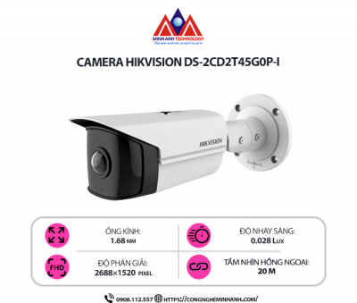 Camera Hikvision DS-2CD2T45G0P-I - Camera An Ninh 4MP Siêu Nét, Chống Nước, Quan Sát Ban Đêm Cực Đỉnh