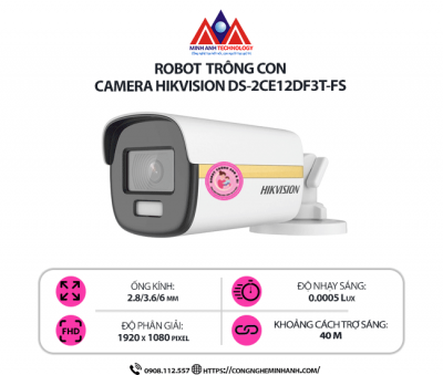 Camera Hikvision DS-2CE12DF3T-FS - Camera Quan Sát Ngoài Trời, Công Nghệ Full Color