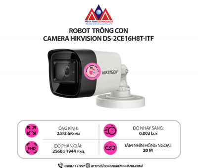 Camera Hikvision DS-2CE16H8T-ITF - Camera Quan Sát 5MP, Hình Ảnh Sắc Nét, Công Nghệ Hồng Ngoại Siêu Nhạy
