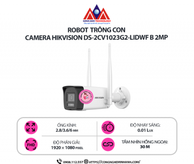 Camera Hikvision DS-2CV1023G2-LIDWF B 2MP – Quan Sát Sắc Nét, Hỗ Trợ AI, Giá Tốt