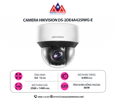 Camera Hikvision DS-2DE4A425IWG-E - Zoom Quang 25X, AI Thông Minh, Chống Nước IP66, Giám Sát An Ninh Toàn Diện