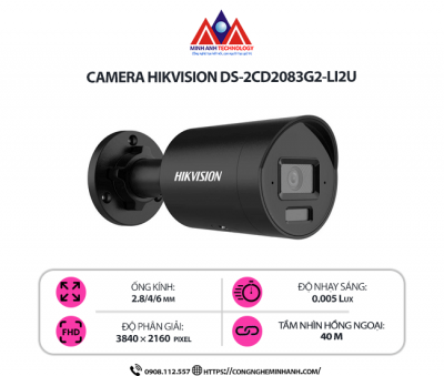 Camera Hikvision DS-2CD2083G2-LI2U - Bảo Vệ Toàn Diện Với Công Nghệ AI, Hình Ảnh Sắc Nét 4K
