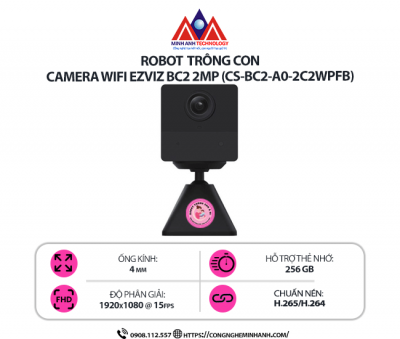 Camera Wifi EZVIZ BC2 2MP (CS-BC2-A0-2C2WPFB) – Camera Không Dây Nhỏ Gọn, Pin Sạc, Đàm Thoại Hai Chiều, Cảnh Báo Chuyển Động