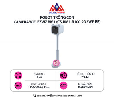 Camera WiFi EZVIZ BM1 (CS-BM1-R100-2D2WF-BE) – Camera Báo Khóc, Giám Sát Em Bé, Pin Sạc, Kết Nối WiFi 2.4GHz
