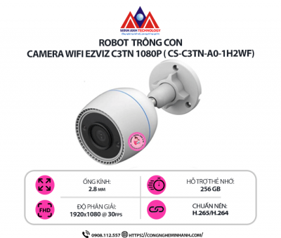 Camera Wifi EZVIZ C3TN 1080P ( CS-C3TN-A0-1H2WF) – Chống Nước IP67, Hồng Ngoại 30m, Kết Nối Không Dây Ổn Định