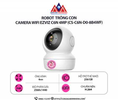 Camera Wifi EZVIZ C6N 4MP (CS-C6N-D0-8B4WF) – Quay Quét 360, Đàm Thoại 2 Chiều, Hồng Ngoại Thông Minh