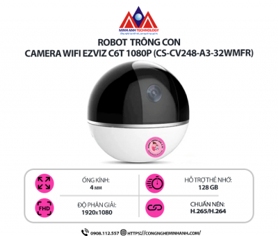 Camera WiFi EZVIZ C6T 1080P (CS-CV248-A3-32WMFR) – Camera Quay Quét 360 Độ, Đàm Thoại 2 Chiều, Phát Hiện Chuyển Động