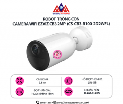 Camera WiFi EZVIZ CB3 2MP (CS-CB3-R100-2D2WFL) – Pin Sạc, Báo Động Thông Minh, Đàm Thoại 2 Chiều