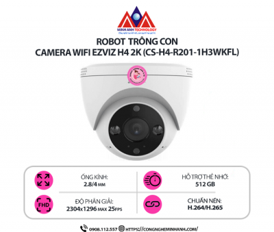Camera Wifi EZVIZ H4 2K (CS-H4-R201-1H3WKFL) – Camera Ngoài Trời 2K, Cảnh Báo Chủ Động, Đàm Thoại Hai Chiều