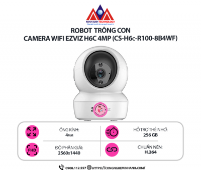 Camera Wifi EZVIZ H6C 4MP (CS-H6c-R100-8B4WF) – Quan Sát Toàn Cảnh 360°, Ghi Hình Siêu Nét, Kết Nối Thông Minh