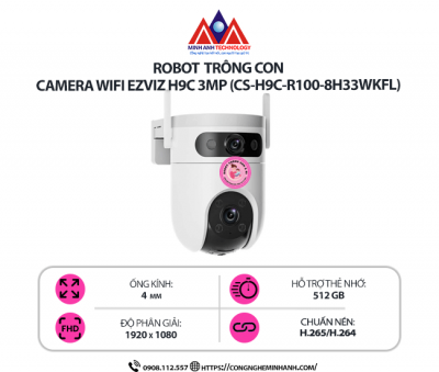 Camera Wifi EZVIZ H9C 3MP (CS-H9C-R100-8H33WKFL) – Quay Quét 360°, Chống Nước IP65, Đàm Thoại 2 Chiều, Phát Hiện Chuyển Động Thông Minh