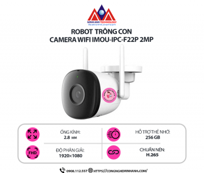 Camera Wifi IMOU IPC-F22P 2MP – Camera An Ninh Ngoài Trời, Báo Động Thông Minh, Đàm Thoại 2 Chiều, Quan Sát Từ Xa