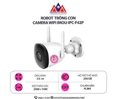 Camera WiFi IMOU IPC-F42P - Full HD 2K, Chống nước IP67, Giám sát ngoài trời