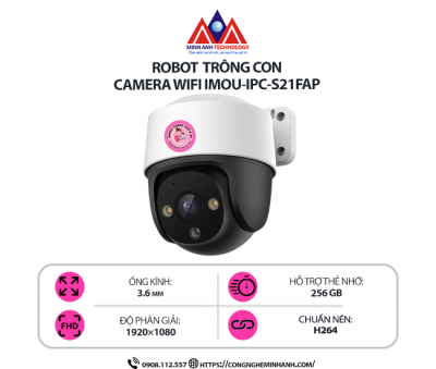 Camera WiFi IMOU IPC-S21FAP - Xoay 360°, Full HD 1080P, AI phát hiện chuyển động