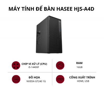 PC-HASEE HJS-A4D,  Intel Core i5-14400F, 16Gb(2 x 8Gb)-3200Mhz DDR4,512Gb 2.5