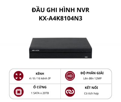 Đầu ghi hình IP KBVision 4/8/16 kênh 1 ổ cứng KX-A4K8104N3